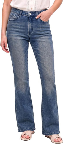 GRAPENT Flare Jeans for Women Trendy High Rise Classic Stretchy Denim Pants | Wide Leg Flare Jeans, High Waisted Stretch Denim, 30.5" Inseam, 90s Retro, Business Casual, Country Concert, Everyday Wear