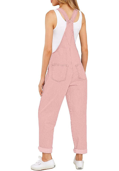 GRAPENT Overalls for Women Loose Fit Jean Denim Bib Jumpsuit Stretch Overall Pants