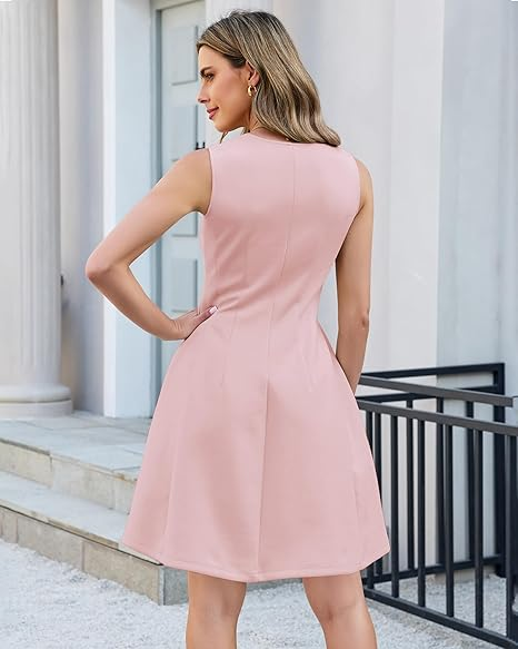 GRAPENT Summer Dresses for Women Elegant Classy Spring A Line Business Casual Work Graduation Cocktail Short Dress 2026