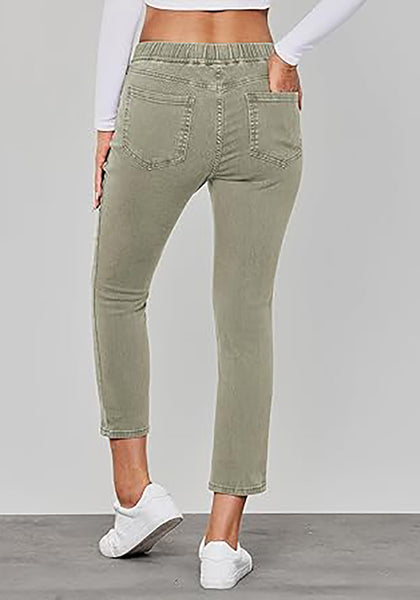 GRAPENT Pull On Jeans for Women High Waisted Skinny Capri Pants Trendy Stretch Denim Cropped Jeans Crop Jeggings Capris