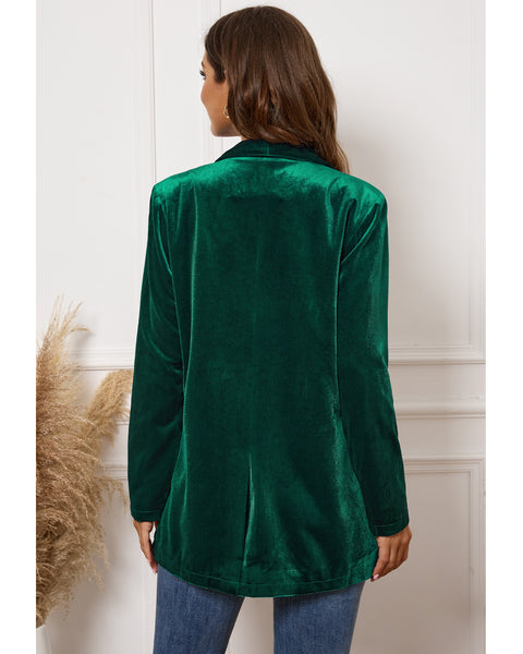 GRAPENT Velvet Blazers Jackets for Women Business Casual Oversized Long Suit Jacket Dressy Cardigan Blazer Work Office