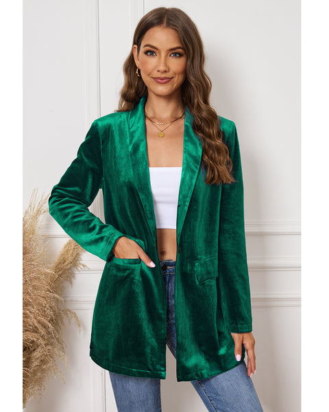 GRAPENT Velvet Blazers Jackets for Women Business Casual Oversized Long Suit Jacket Dressy Cardigan Blazer Work Office