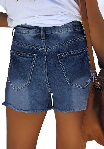 GRAPENT Women's High Waisted Ripped Stretchy Denim Hot Short Summer Jean Shorts