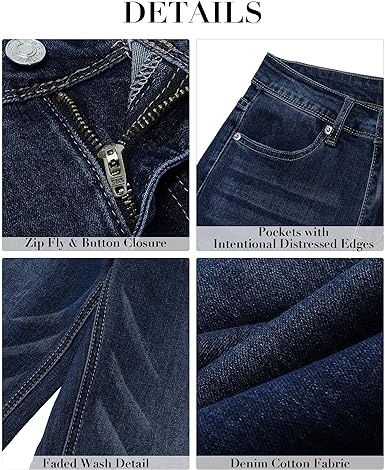 GRAPENT Women's Denim Flare Wide Leg High Rise Stretch Jean