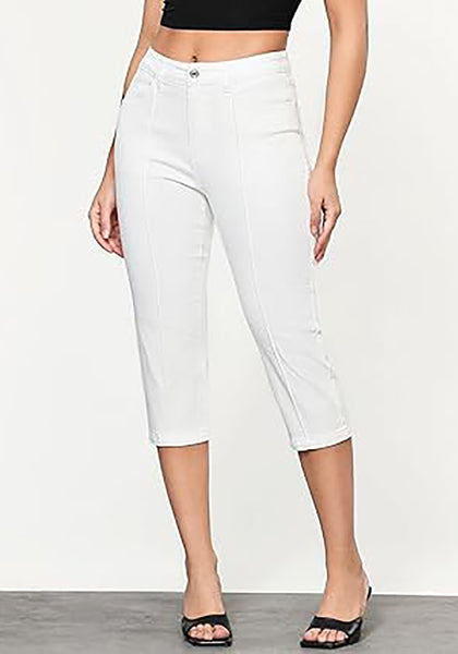 GRAPENT Women's Sculpting Denim Capri Skinny Jean Slim Stretch