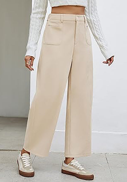 GRAPENT Barrel Pants for Women High Waisted Corduroy Elastic Waist Trendy Loose Casual Fall Trousers Pants with Pockets