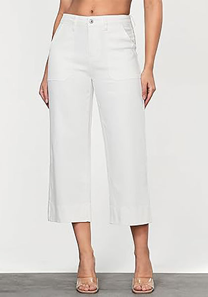 GRAPENT Capri Jeans for Women High Waisted Wide Leg Trendy Strechy Loose Straight Cropped Denim Jeans Pants with Pockets