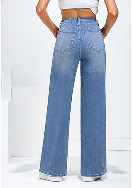 GRAPENT Wide Leg Jeans for Women Trendy High Waisted Stretchy Denim Pants 90s Baggy Jeans Trouser Jeans with Pockets