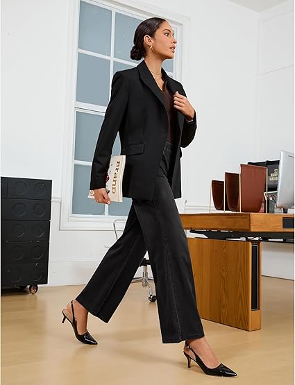 GRAPENT Wide Leg Jeans for Women High Waisted Trendy Pull On Elastic Waist Soft Stretchy Denim Pants Sweatpant Jeans