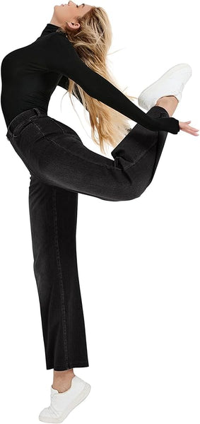 GRAPENT Wide Leg Jeans for Women High Waisted Trendy Pull On Elastic Waist Soft Stretchy Denim Pants Sweatpant Jeans