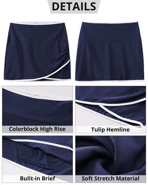 GRAPENT Women's Bikini High Waisted Swim Bottom Color Block Ruched Hem