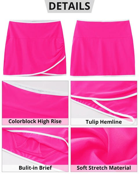 GRAPENT Women's Bikini High Waisted Swim Bottom Color Block Ruched Hem