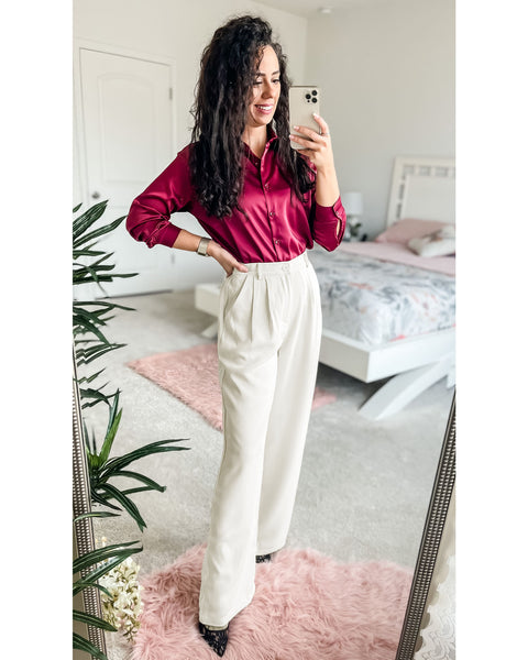 GRAPENT Wide Leg Pants for Women Work Business Casual High Waisted Dress Pants Flowy Trousers Office
