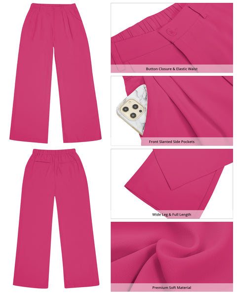 GRAPENT Wide Leg Pants for Women Work Business Casual High Waisted Dress Pants Flowy Trousers Office