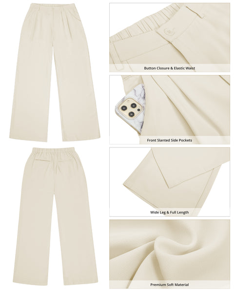 GRAPENT Wide Leg Pants for Women Work Business Casual High Waisted Dress Pants Flowy Trousers Office