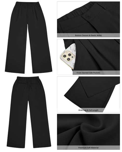 GRAPENT Wide Leg Pants for Women Work Business Casual High Waisted Dress Pants Flowy Trousers Office