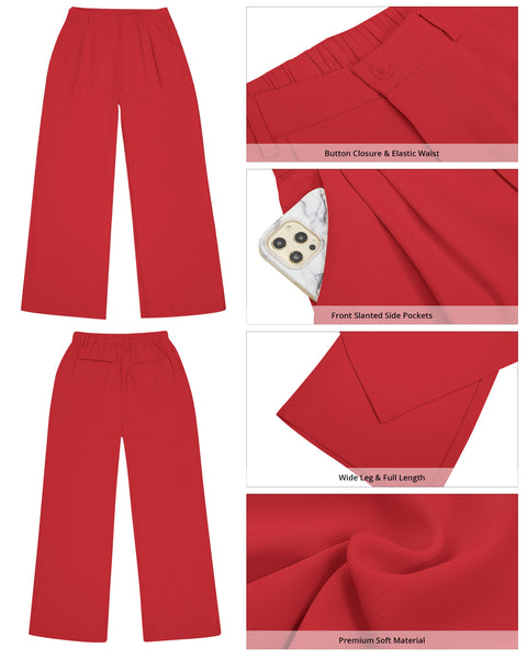 GRAPENT Wide Leg Pants for Women Work Business Casual High Waisted Dress Pants Flowy Trousers Office