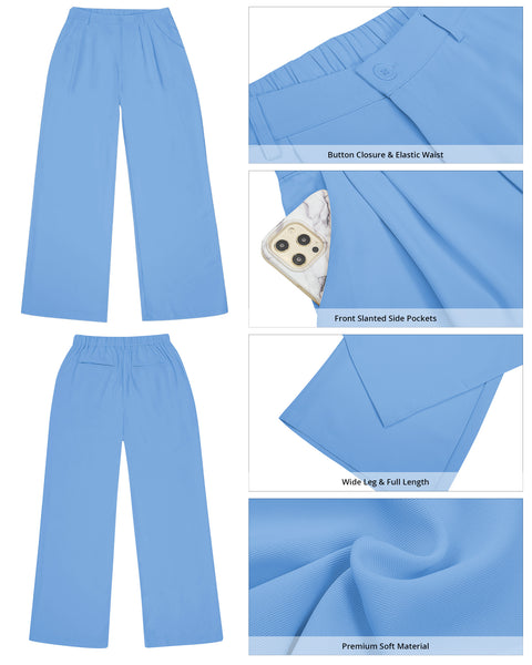 GRAPENT Wide Leg Pants for Women Work Business Casual High Waisted Dress Pants Flowy Trousers Office
