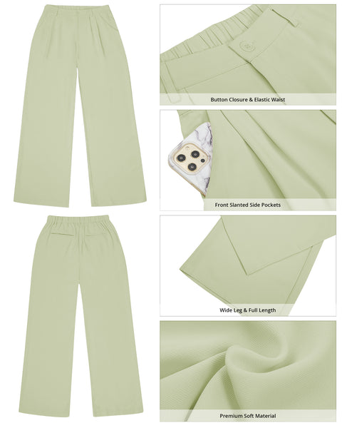 GRAPENT Wide Leg Pants for Women Work Business Casual High Waisted Dress Pants Flowy Trousers Office