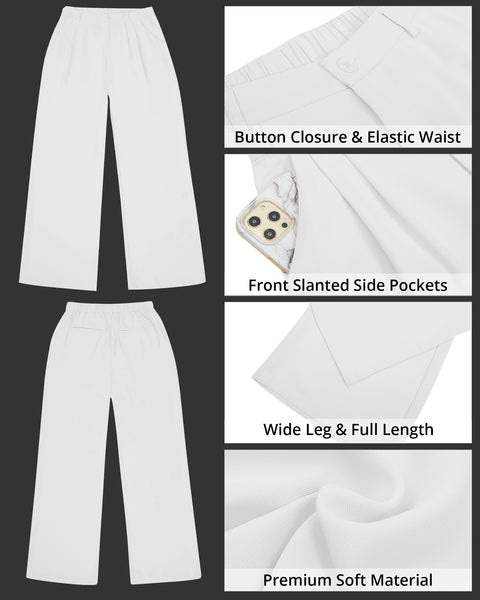 GRAPENT Wide Leg Pants for Women Work Business Casual High Waisted Dress Pants Flowy Trousers Office