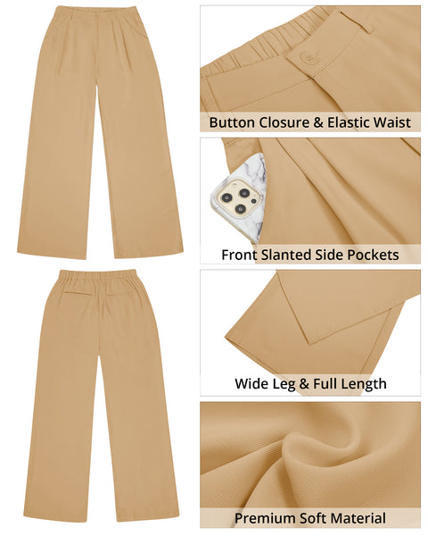 GRAPENT Wide Leg Pants for Women Work Business Casual High Waisted Dress Pants Flowy Trousers Office