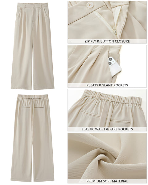 GRAPENT Wide Leg Pants for Women Work Business Casual High Waisted Dress Pants Flowy Trousers Office