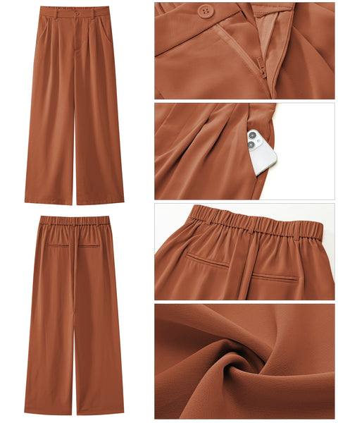 GRAPENT Wide Leg Pants for Women Work Business Casual High Waisted Dress Pants Flowy Trousers Office