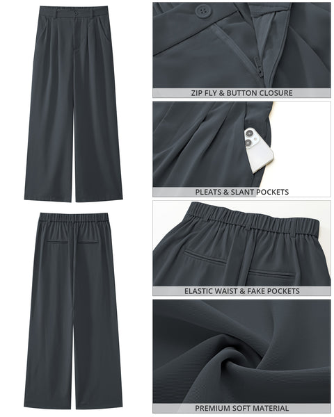 GRAPENT Wide Leg Pants for Women Work Business Casual High Waisted Dress Pants Flowy Trousers Office