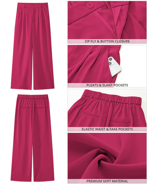 GRAPENT Wide Leg Pants for Women Work Business Casual High Waisted Dress Pants Flowy Trousers Office