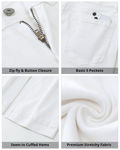 GRAPENT Wide Leg Jeans for Women High Waisted Stretchy Denim Capri Pants Fold Hem Cropped Baggy Capris Jeans with Pocket