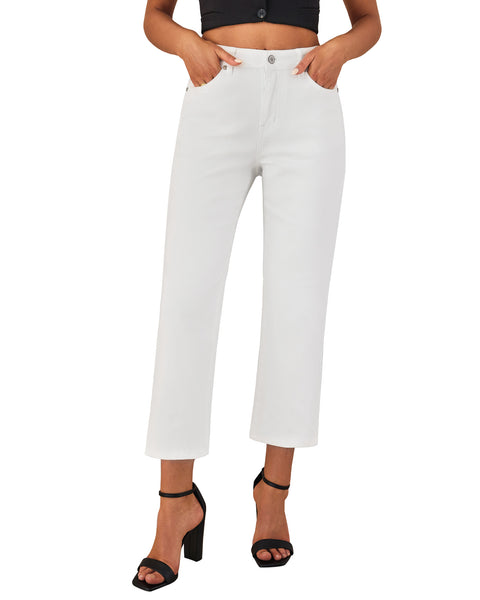 GRAPENT Jeans for Women Trendy High Waisted Baggy Straight Leg Stretchy Denim Ankle Pants Cropped Jeans with Pockets