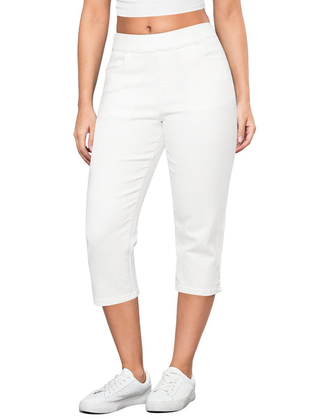 GRAPENT Women's High Waisted Skinny Elastic Waist Butt Lift Jegging Capri Jean Denim