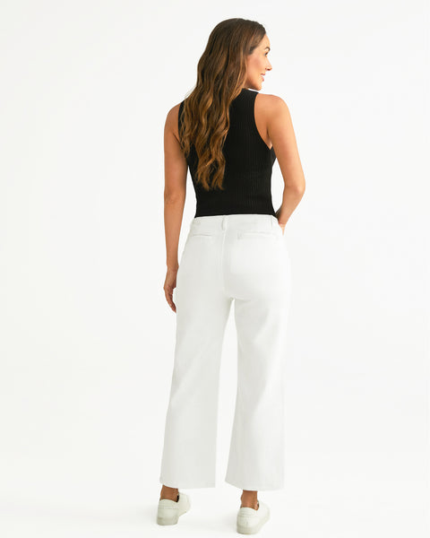 GRAPENT Wide Leg Jeans for Women High Waisted Straight Leg Stretchy Cropped Denim Pants with Pockets Jean Trousers