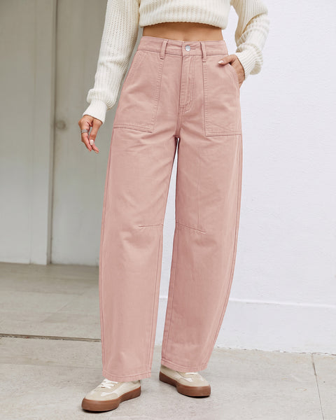 GRAPENT Barrel Pants Women Business Casual High Waisted Chino Ankle Slacks Elastic Waist Trousers Pants for Women, Tapered Leg, Four Pockets, Fall, Winter Pants, Work Office Outfit, Dressy Casual Wear