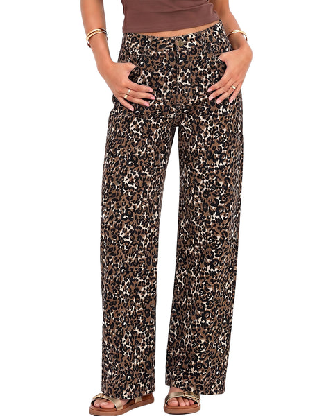 GRAPENT Womens Wide Leg Jeans High Waist Cheetah Print Baggy Leopard Pants | Baggy Wide Leg Cut, Classic Leopard Print, High Rise, 29.5 Inch Inseam, Stretchy Denim Pants, Loose Fit, Western Chic Outfits