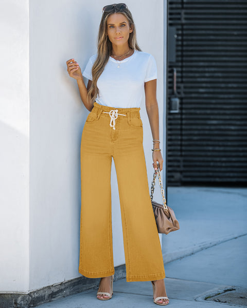 GRAPENT Wide Leg Jeans for Women Stretch High Wasited Elastic Waist Bell Bottom Baggy Y2K Pants