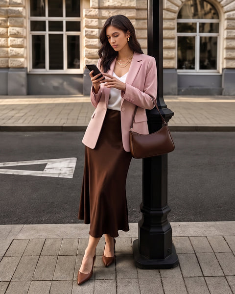 GRAPENT Womens Blazers Dressy Casual Long Sleeve Work Office Suit Jackets Notched Lapel, Shoulder Pads, Single Button, Two Pockets, Open Quarters, Back Slit, Casual Work Wear, Business Casual Outfits