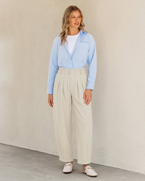 GRAPENT Dress Barrel Pants Women High Waisted Tapered Ankle Work Trousers Elastic Waist with Button-zip Closure, Pleated, 27" Inseam, 4 Pockets, Slacks for Women Business Casual, Work Office Outfits