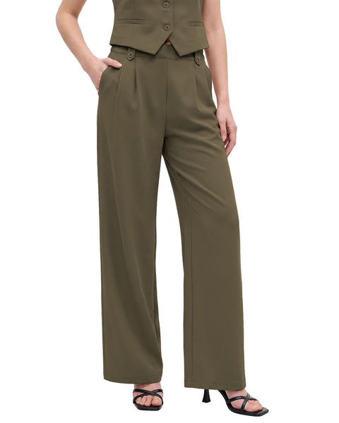 GRAPENT Dress Pants Women Wide Leg Business Casual Pull On Work Trousers | Pull On Closure, High Waisted, Elastic Back Waist, Front Pleated, Dressy Casual Pants, Office Wear, Business Casual Outfits