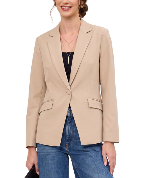 GRAPENT Womens Blazers Dressy Casual Long Sleeve Work Office Suit Jackets Notched Lapel, Shoulder Pads, Single Button, Two Pockets, Open Quarters, Back Slit, Casual Work Wear, Business Casual Outfits