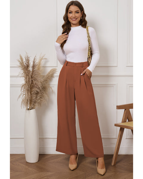 GRAPENT Wide Leg Pants for Women Work Business Casual High Waisted Dress Pants Flowy Trousers Office