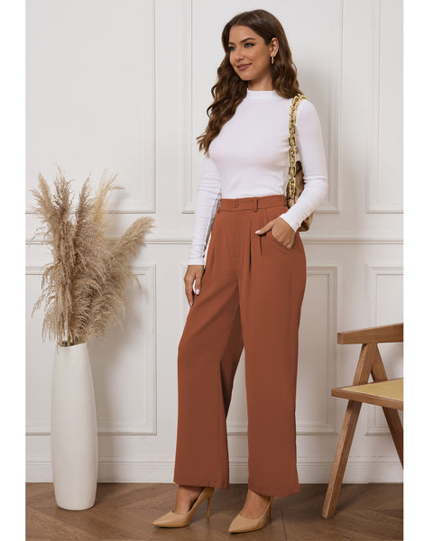 GRAPENT Wide Leg Pants for Women Work Business Casual High Waisted Dress Pants Flowy Trousers Office