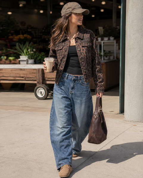 GRAPENT Leopard Cheetah Print Jean Jacket Women Casual Denim Trucker Jacket Stretchy Denim Jacket, Animal Print, Button Down, Long Sleeve, Side Pockets, Western Outfit, Fall Outfits for Women