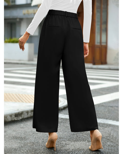 GRAPENT Wide Leg Pants for Women Work Business Casual High Waisted Dress Pants Flowy Trousers Office