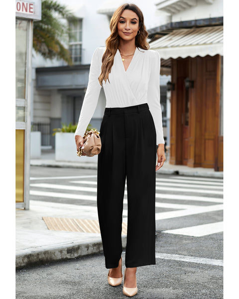 GRAPENT Wide Leg Pants for Women Work Business Casual High Waisted Dress Pants Flowy Trousers Office