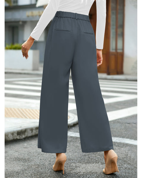 GRAPENT Wide Leg Pants for Women Work Business Casual High Waisted Dress Pants Flowy Trousers Office