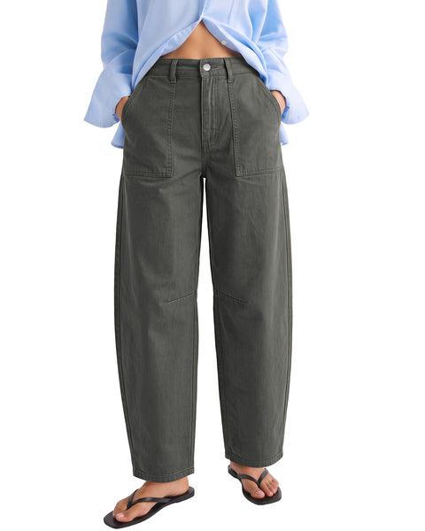GRAPENT Barrel Pants Women Business Casual High Waisted Chino Ankle Slacks Elastic Waist Trousers Pants for Women, Tapered Leg, Four Pockets, Fall, Winter Pants, Work Office Outfit, Dressy Casual Wear