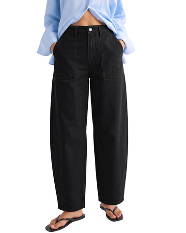 GRAPENT Barrel Pants Women Business Casual High Waisted Chino Ankle Slacks Elastic Waist Trousers Pants for Women, Tapered Leg, Four Pockets, Fall, Winter Pants, Work Office Outfit, Dressy Casual Wear