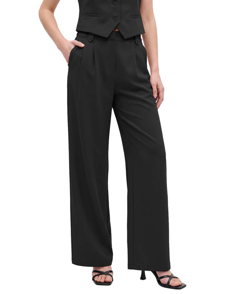 GRAPENT Dress Pants Women Wide Leg Business Casual Pull On Work Trousers | Pull On Closure, High Waisted, Elastic Back Waist, Front Pleated, Dressy Casual Pants, Office Wear, Business Casual Outfits