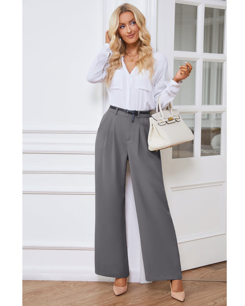 GRAPENT Wide Leg Pants for Women Work Business Casual High Waisted Dress Pants Flowy Trousers Office